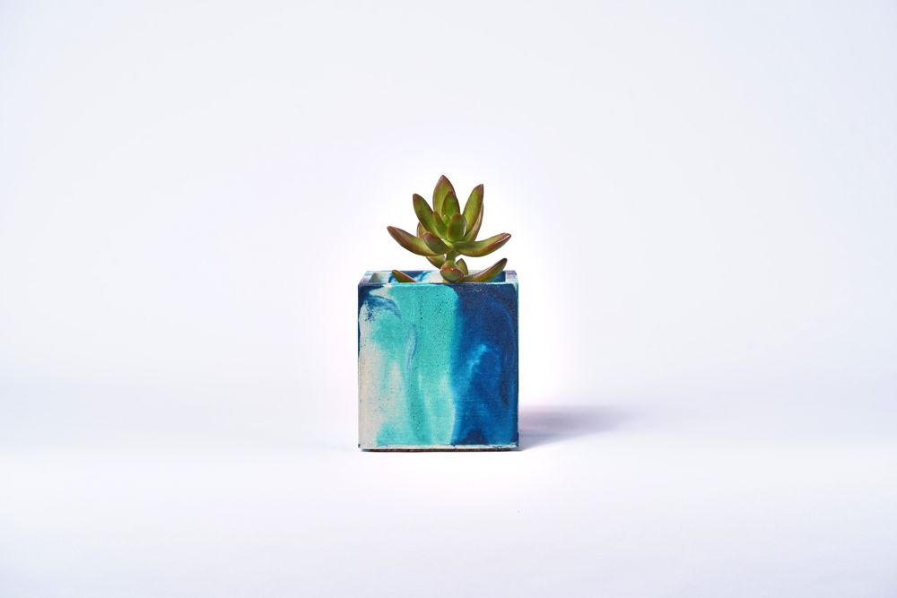 Objets de décoration - POT EN BÉTON TIE&DIE POUR PLANTE VERTE - JUNNY