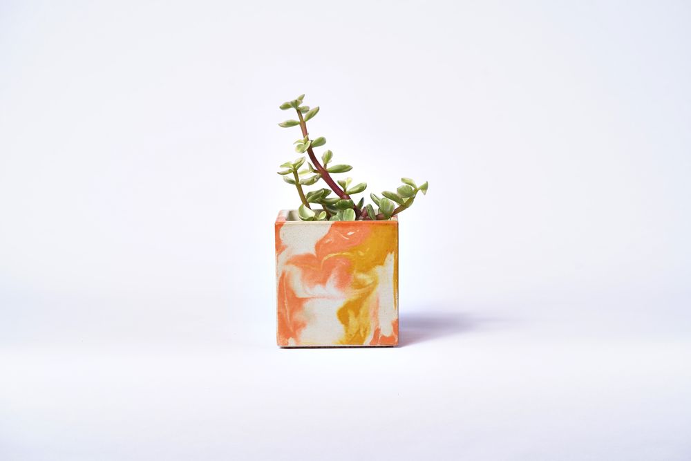 Objets de décoration - POT EN BÉTON TIE&DIE POUR PLANTE VERTE - JUNNY