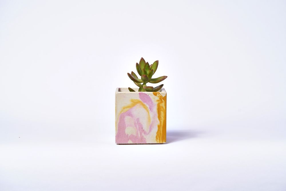 Objets de décoration - POT EN BÉTON TIE&DIE POUR PLANTE VERTE - JUNNY