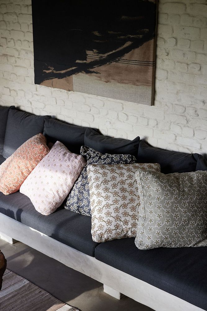 Coussins textile - Fleurs Kaki - Housse de coussin déco - ALEXANDRE TURPAULT