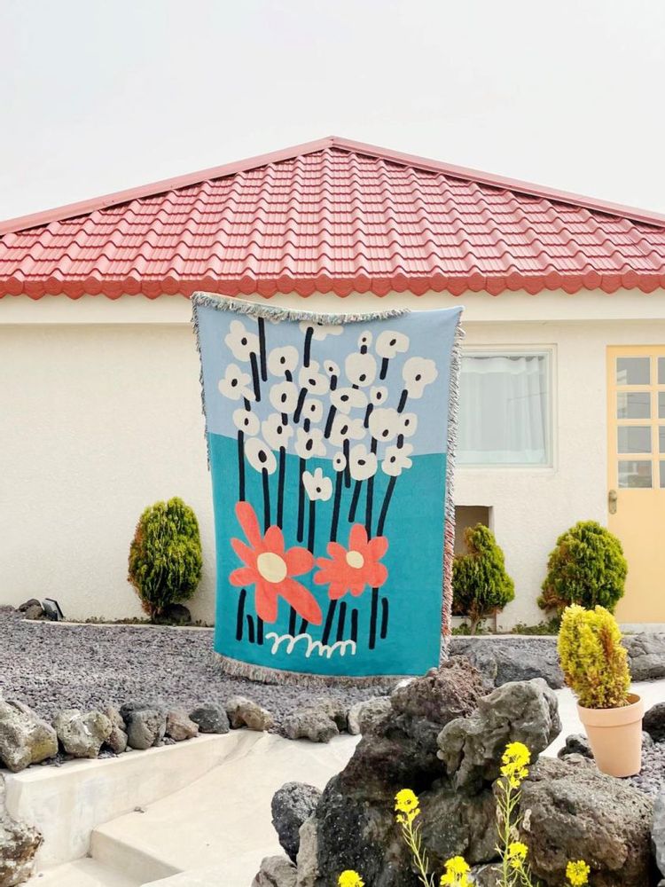 Design carpets - [MORNING NOON NIGHT] Popcorn Flower Blanket - KOREA INSTITUTE OF DESIGN PROMOTION