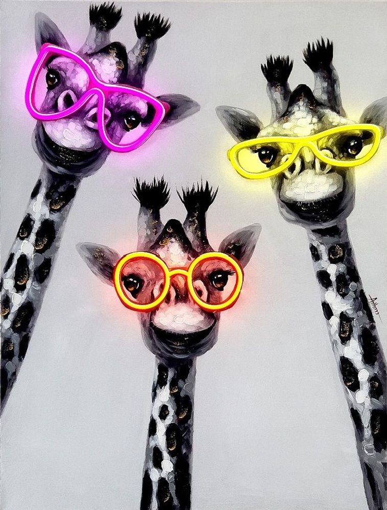Paintings - 'Giraffe' Wall Artwork - LED Neon - SMALL - LOCOMOCEAN