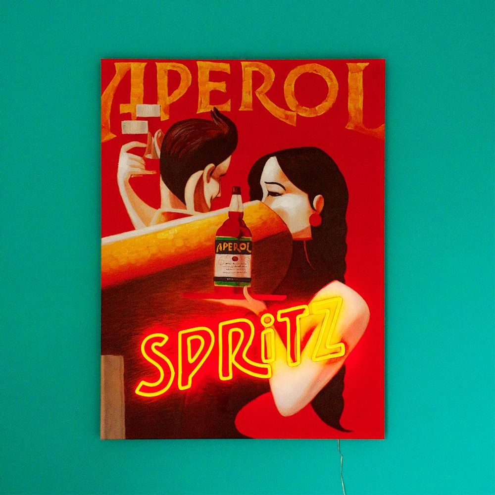 Paintings - 'Spritz' Wall Artwork with LED Neon - STANDARD - LOCOMOCEAN