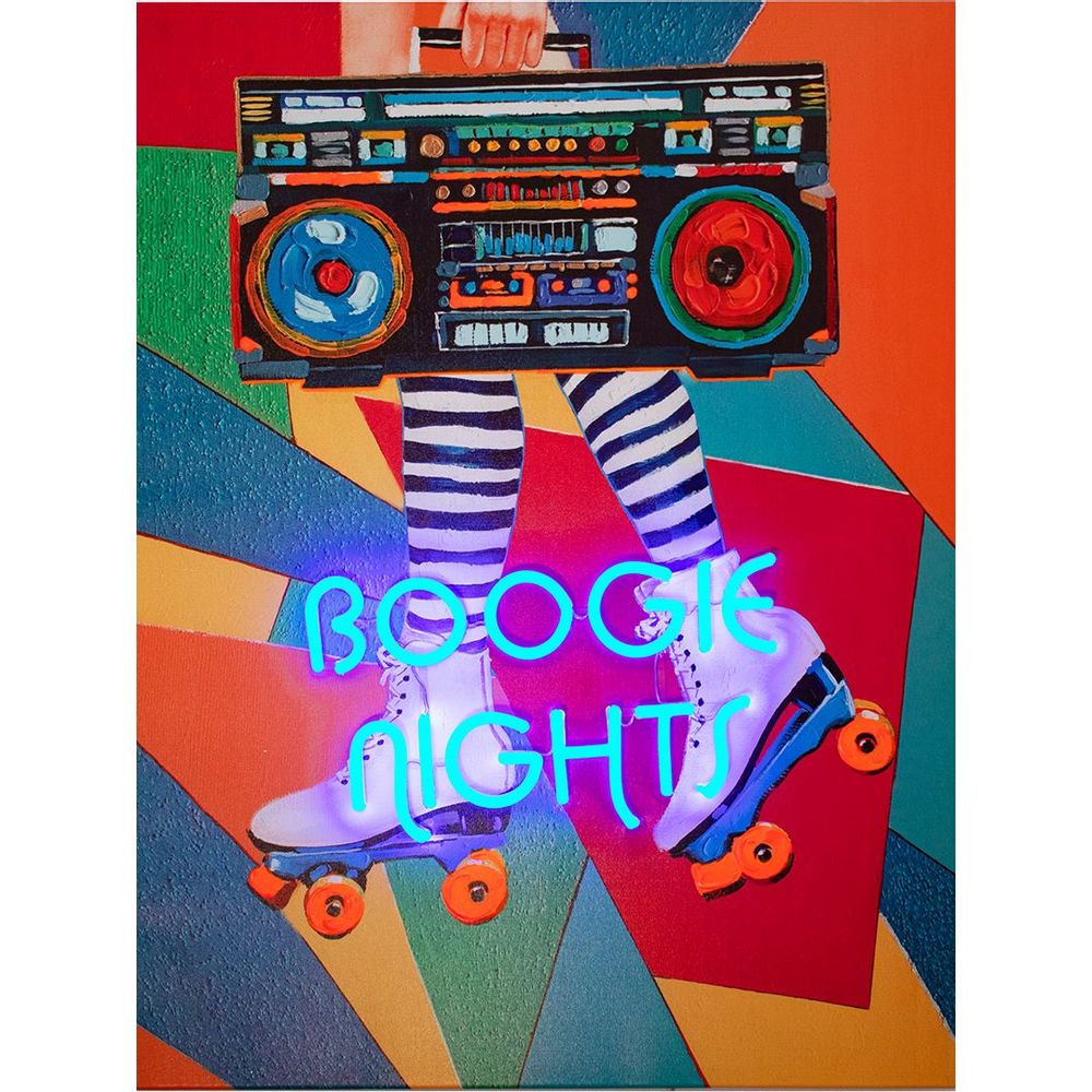 Paintings - 'Boogie Nights' Wall Artwork with LED Neon - STANDARD - LOCOMOCEAN
