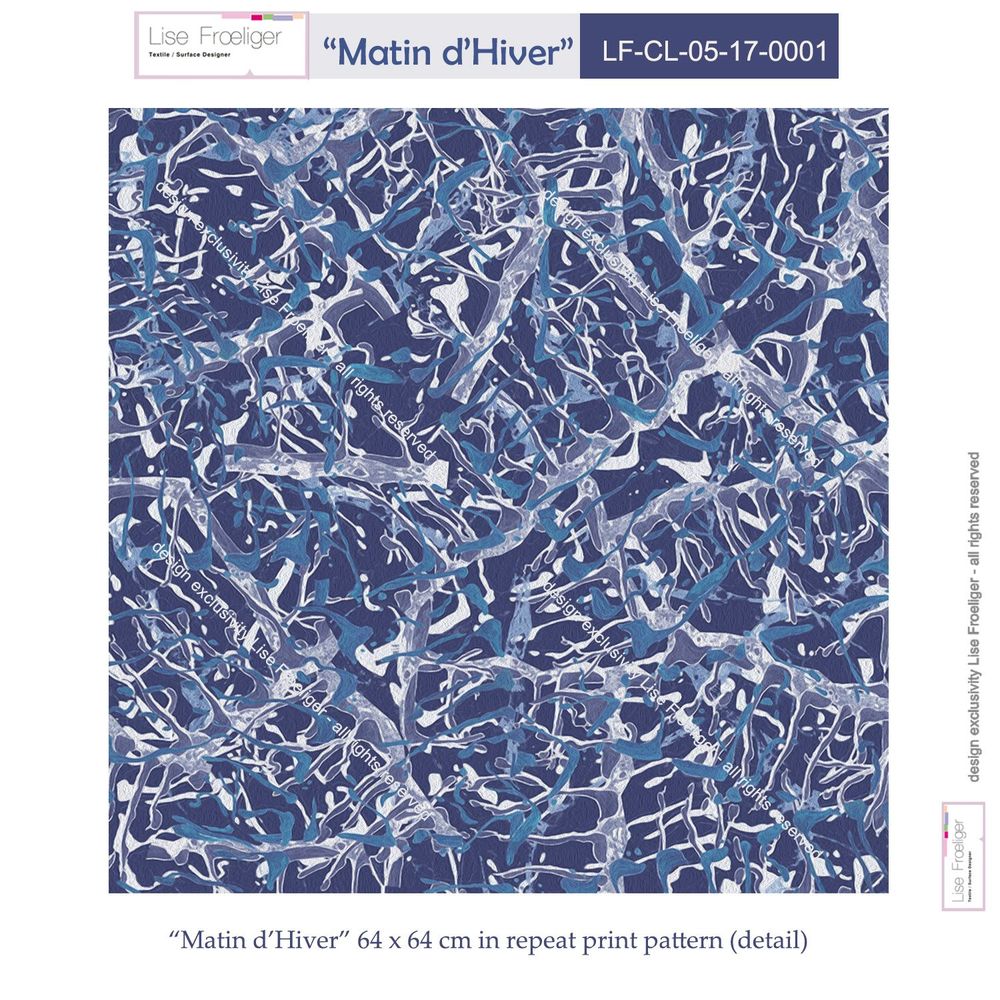 Textile and surface design - \" Winter Morning\” Textile Design Pattern - LISE FROELIGER DESIGNER