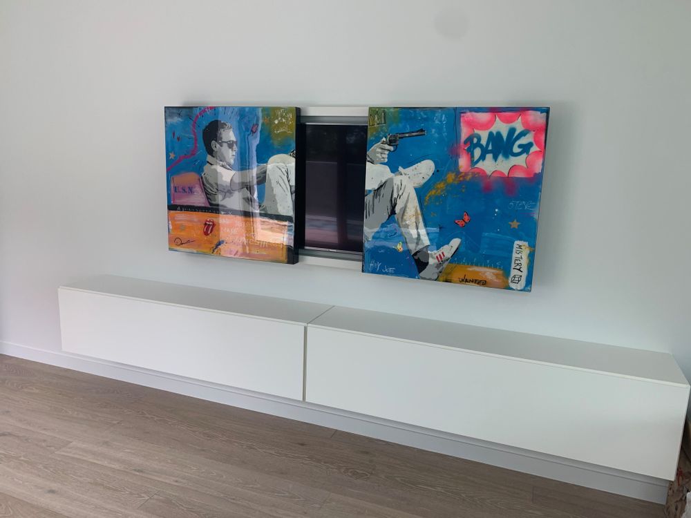 Buffets - MEUBLES TV  MOTORISÉS / LIFT / POUR ÉCRAN DE TRÈS GRANDE DIMENSION  SUR MESURE - ÉLÉGANCE ET TECHNOLOGIE