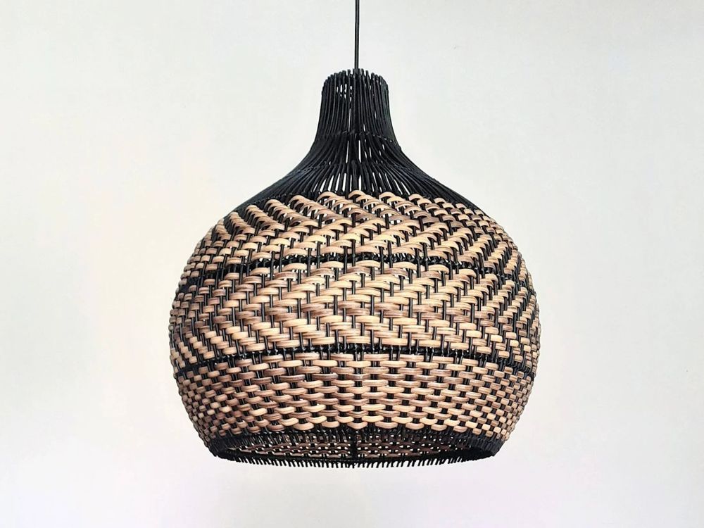 Ceiling lights - BLACK RATTAN PENDANT LIGHT - MY BALI LIVING
