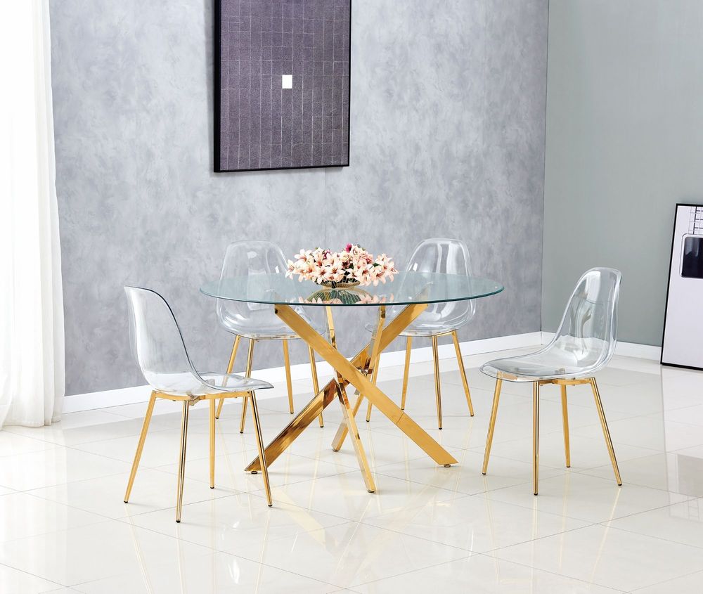 Dining Tables - TABLE REPAS JESSICA RONDE - TRANSPARENTE - EURODESIGN FRANCE