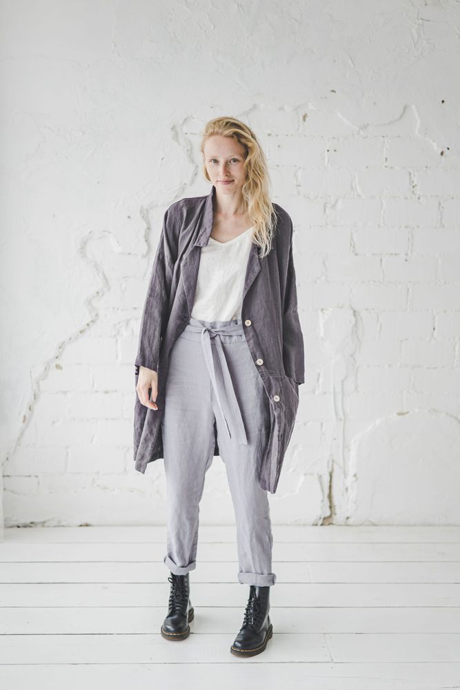 Apparel - Loose Oversized Linen Jacket - EPIC LINEN