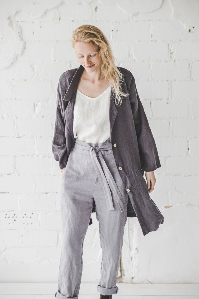 Apparel - Loose Oversized Linen Jacket - EPIC LINEN