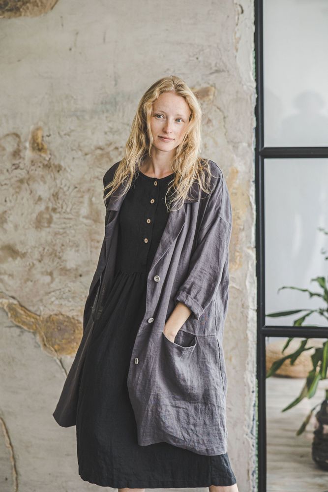 Apparel - Loose Oversized Linen Jacket - EPIC LINEN