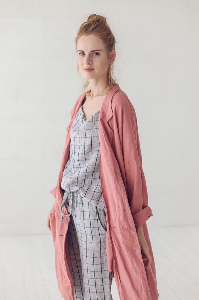 Apparel - Loose Oversized Linen Jacket - EPIC LINEN