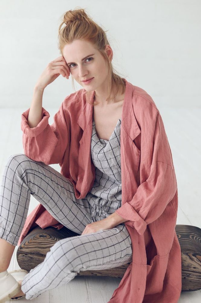 Apparel - Loose Oversized Linen Jacket - EPIC LINEN