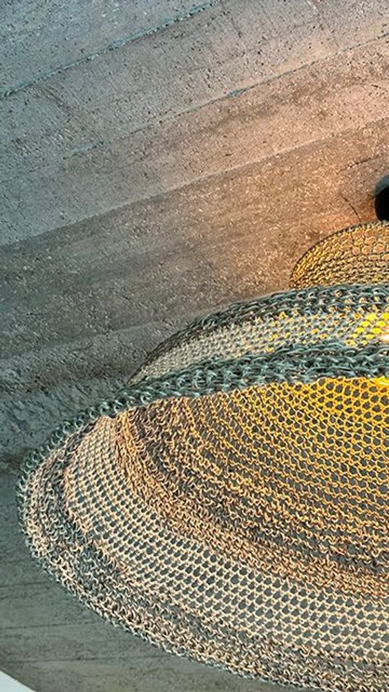 Aménagements pour bureau - Luminaire HELOISE en corde de lin et chanvre livré avec monture électrique - ADELE VAHN