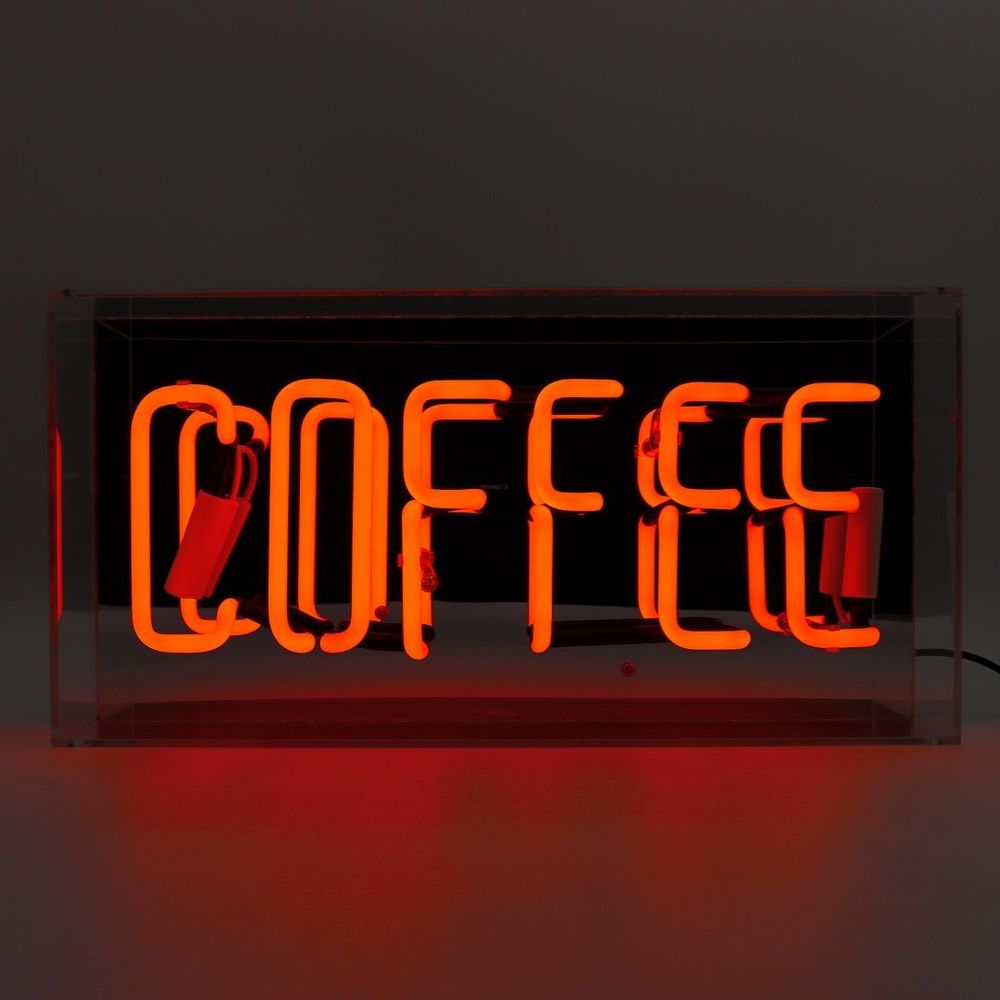 Lampes de table - Boîte à néon en verre « Coffee », orange - LOCOMOCEAN
