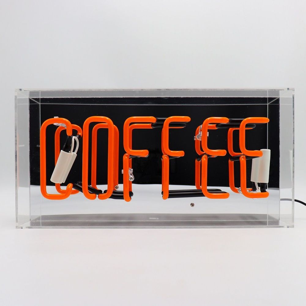 Lampes de table - Boîte à néon en verre « Coffee », orange - LOCOMOCEAN