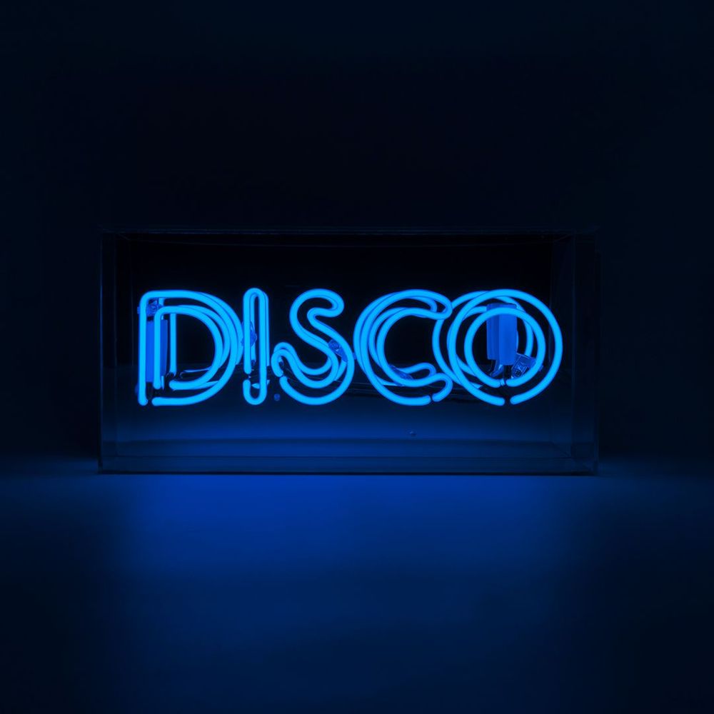 Table lamps - 'Disco' Glass Neon Sign - Blue - LOCOMOCEAN
