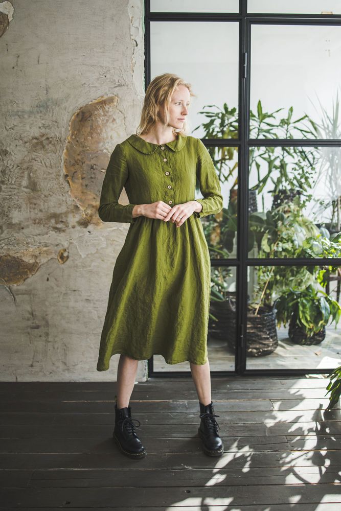 Prêt-à-porter - Long Linen Collar Dress - EPIC LINEN
