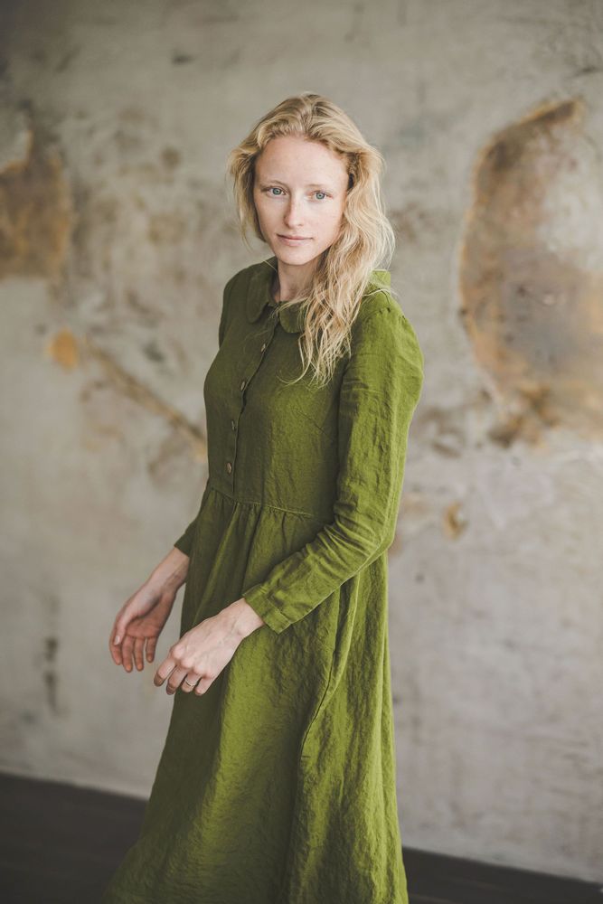 Prêt-à-porter - Long Linen Collar Dress - EPIC LINEN