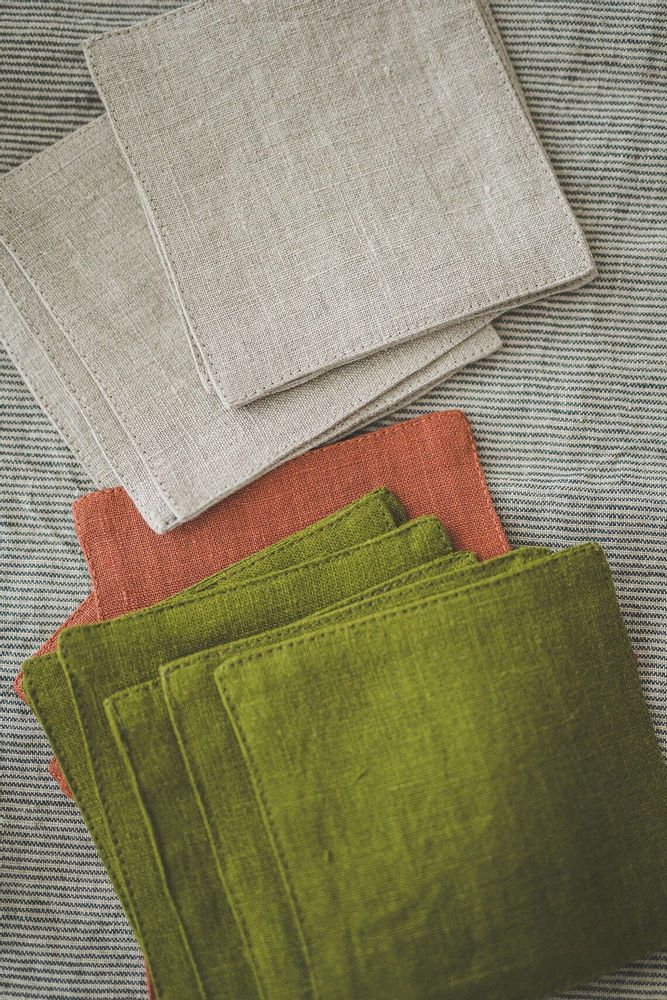 Linge de table textile - Sous-verres à double couche en lin - EPIC LINEN