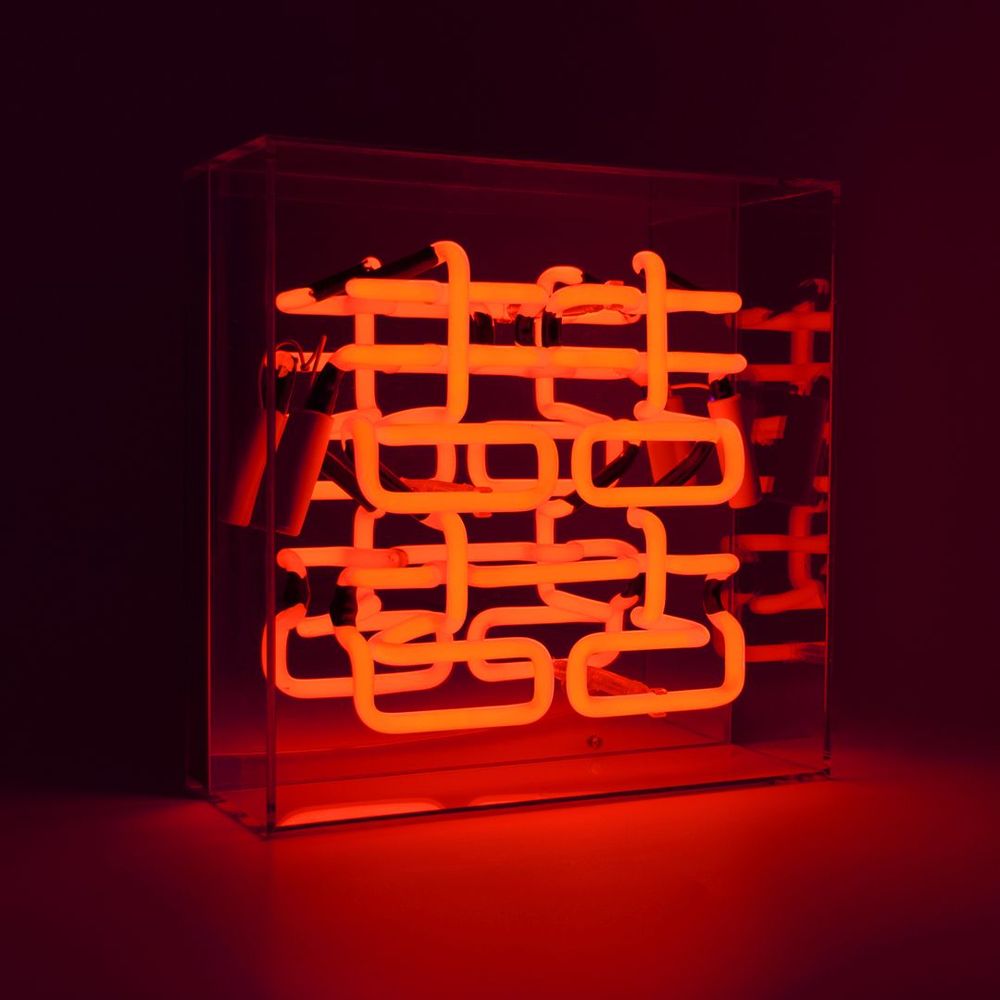 Table lamps - 'Double Happiness' Glass Neon Sign - LOCOMOCEAN