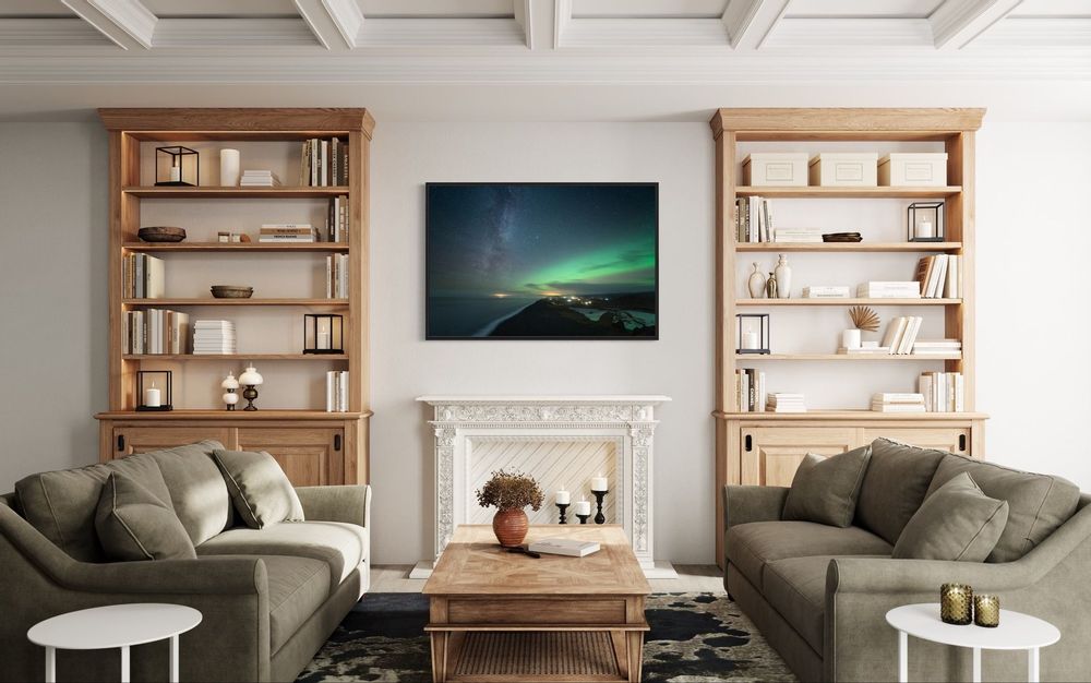 Photos d'art - Aurores boréales en Islande. Cadre en bois noir avec verre antireflet - ANNA DOBROVOLSKAYA-MINTS