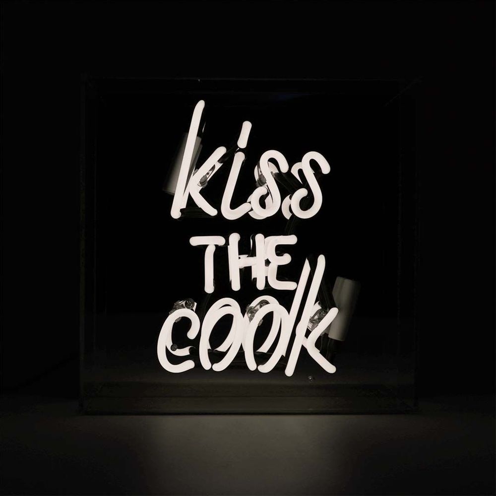 Table lamps - 'Kiss the Cook' Acrylic Box Neon Light - LOCOMOCEAN