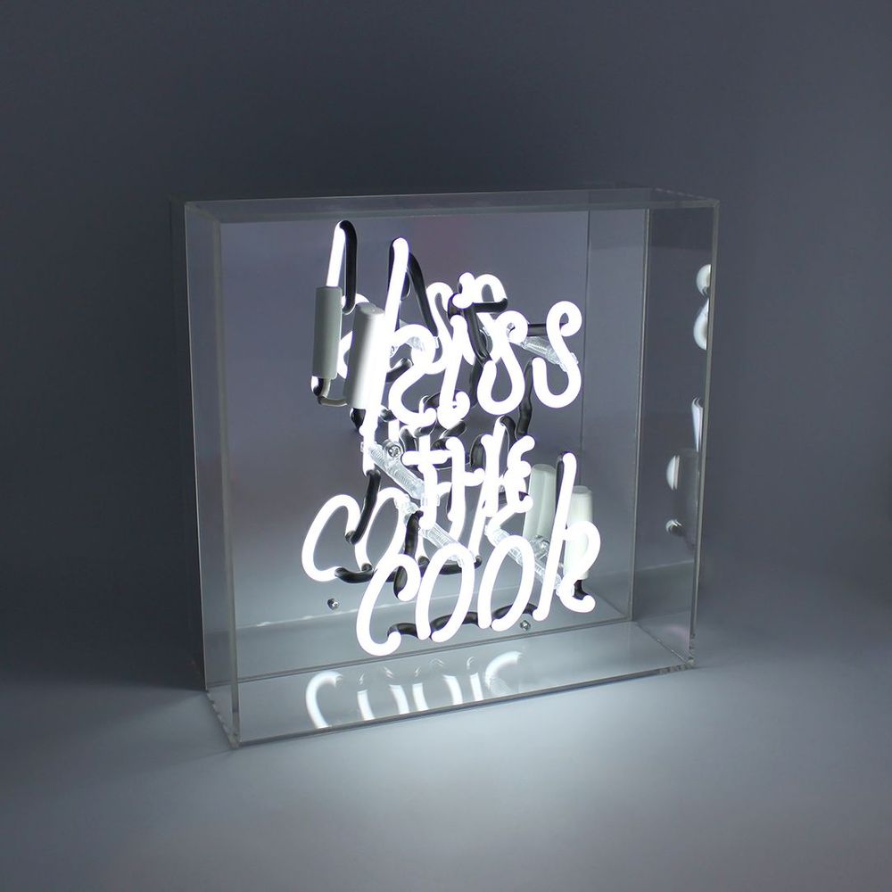 Table lamps - 'Kiss the Cook' Acrylic Box Neon Light - LOCOMOCEAN