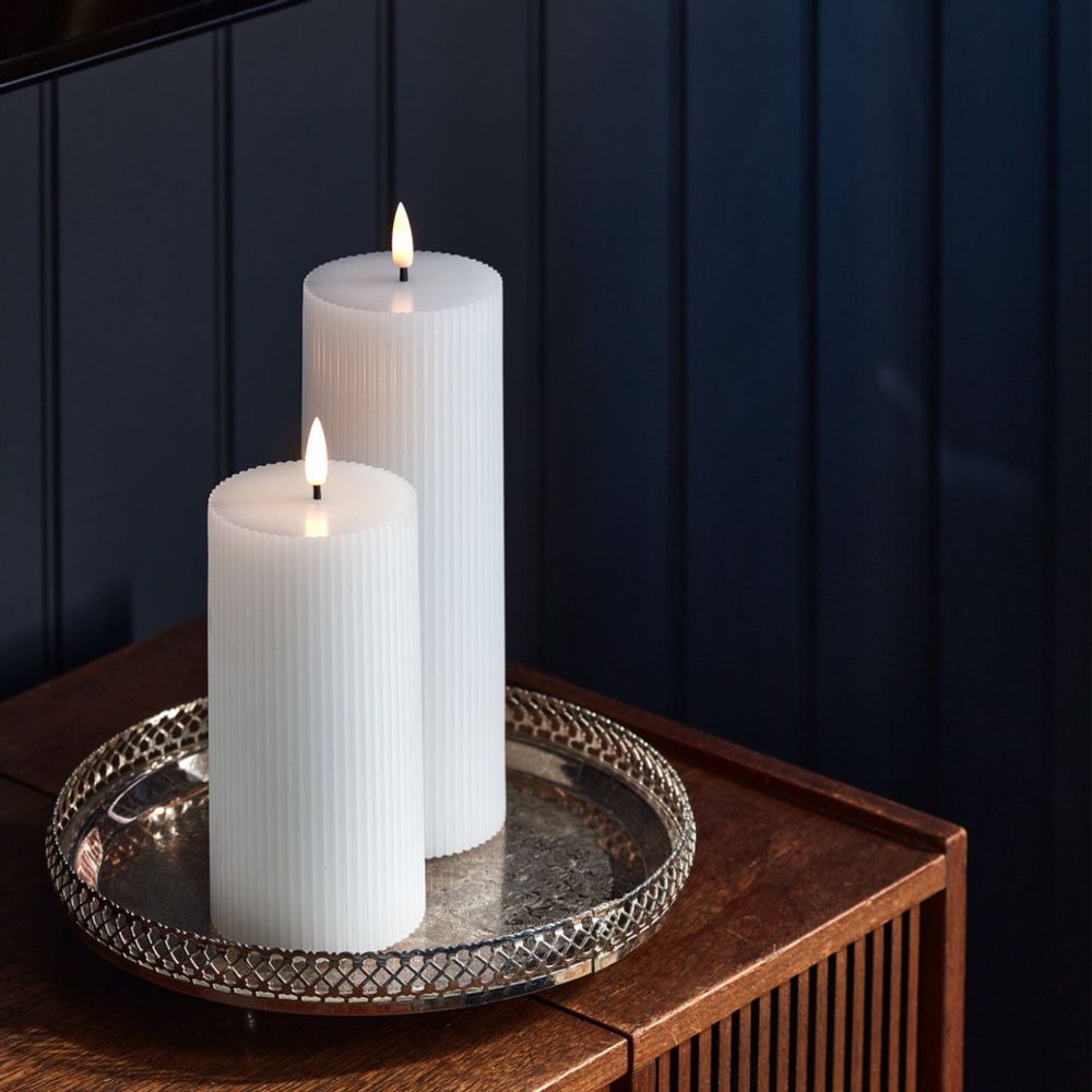 LED modules - Ribbed Pillar Candles - LIGHT STYLE LONDON