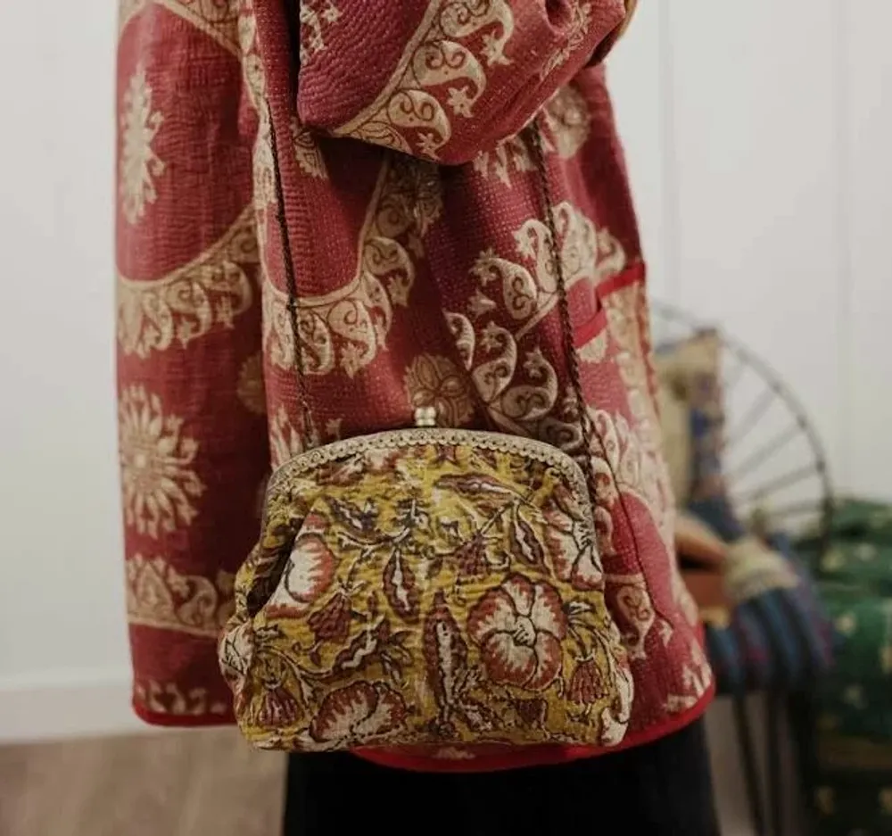 Leather goods - GRANDMOTHER BAG IN KANTHA - CURIOSITY LAB