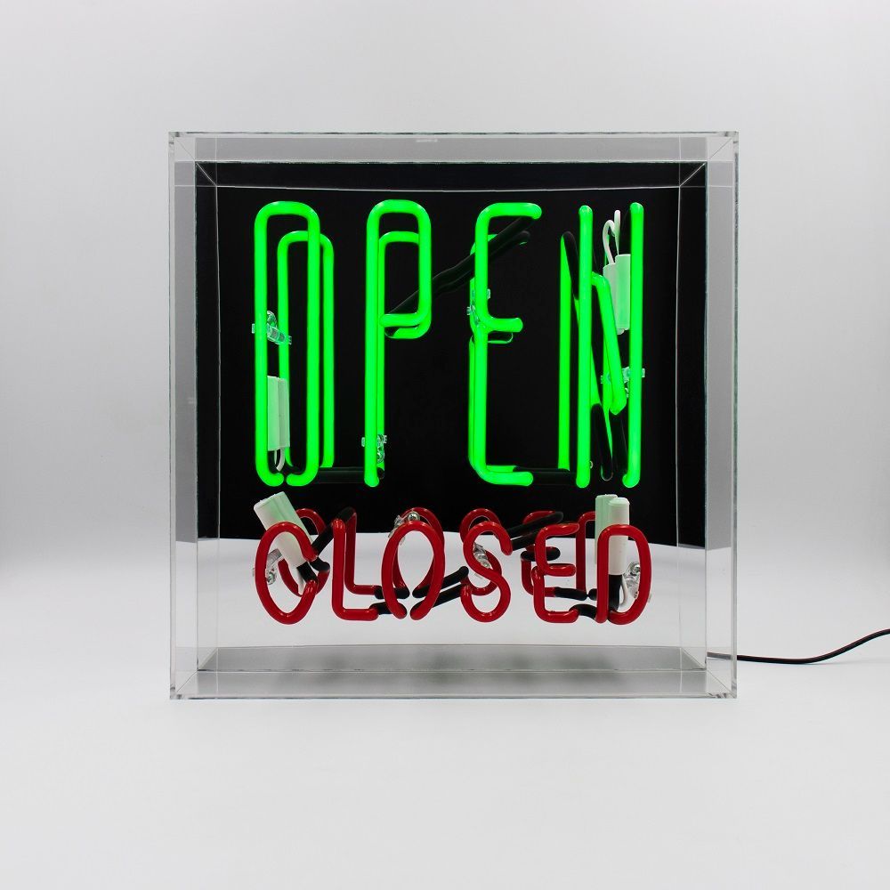 Table lamps - 'Open / Closed' Large Glass Neon Sign - LOCOMOCEAN