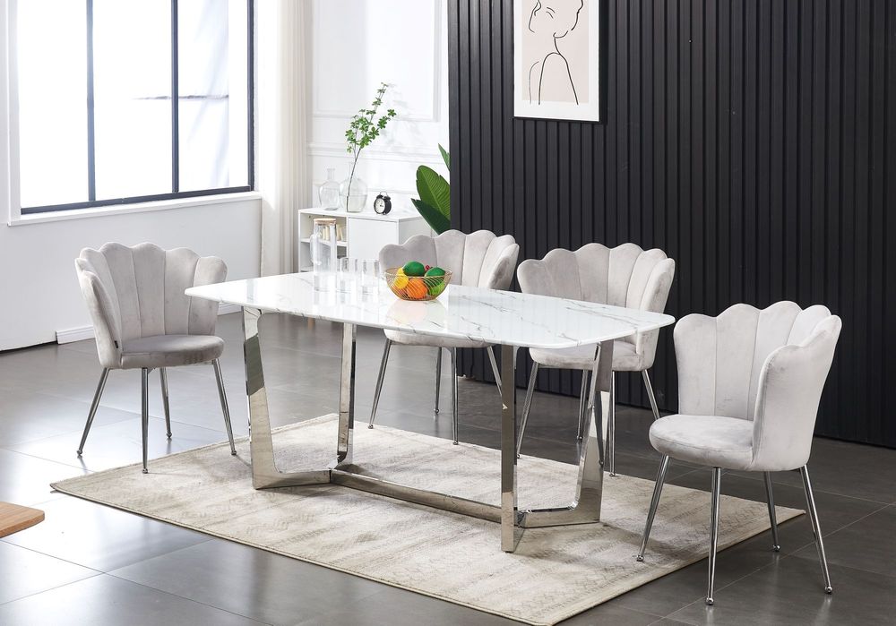 Dining Tables - WHITE MARBLE DINING TABLE - GOSSIP - EURODESIGN FRANCE