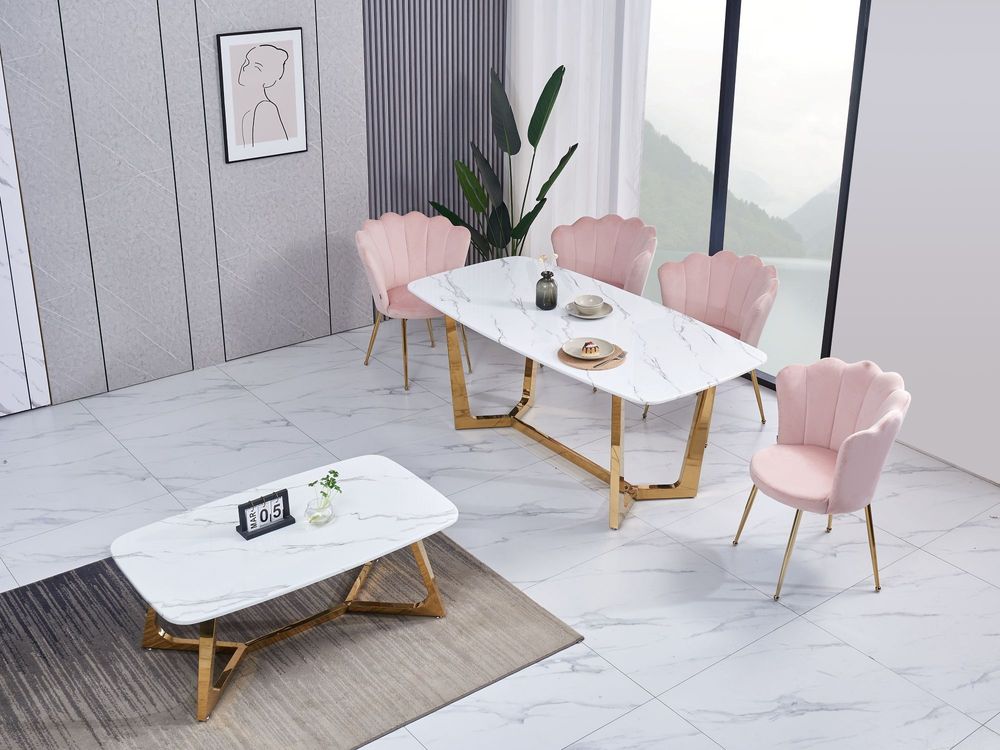 Dining Tables - WHITE MARBLE DINING TABLE - GOSSIP - EURODESIGN FRANCE