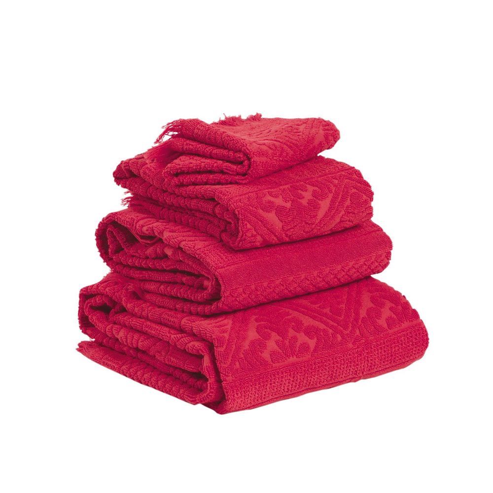 Bath towels - Maxi Bath Towel Zoe Fuchsia 100 X 180 - MAISON VIVARAISE - SDE VIVARAISE WINKLER