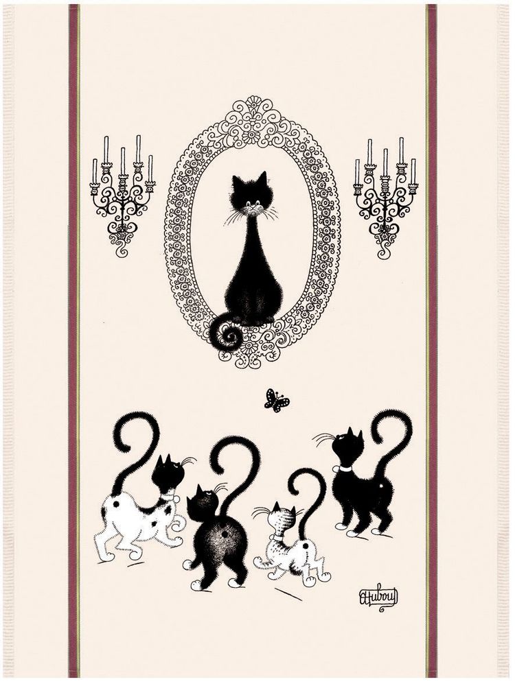 Dish towels - Kitchen Towel Print Portrait Dubout Ecru 60 X 80 - MAISON VIVARAISE - SDE VIVARAISE WINKLER