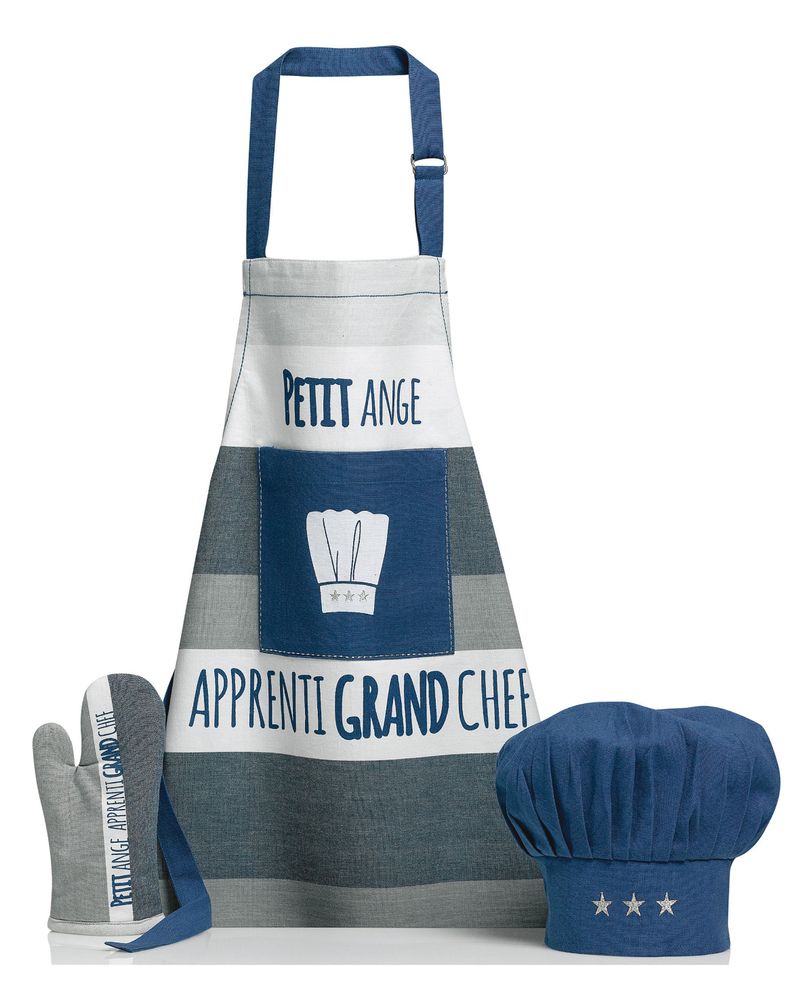 Tabliers de cuisine - Lot Compose Petit Ange Indigo 52 X 63 - MAISON VIVARAISE - SDE VIVARAISE WINKLER