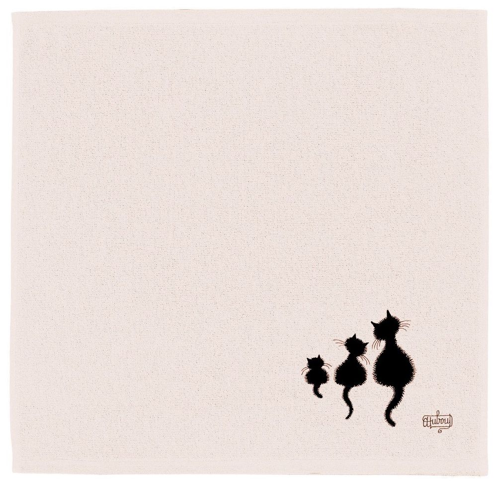 Torchons - Carre Eponge Dubout 3 Chats Ivoire 50 X 50 - MAISON VIVARAISE - SDE VIVARAISE WINKLER