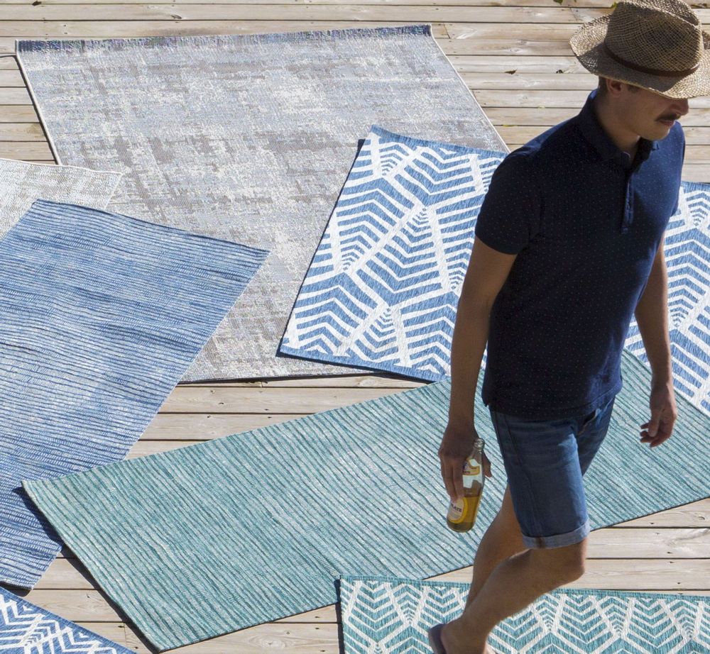 Tapis - Tapis Catania outdoor Acier 120 x 170 - MAISON VIVARAISE - SDE VIVARAISE WINKLER