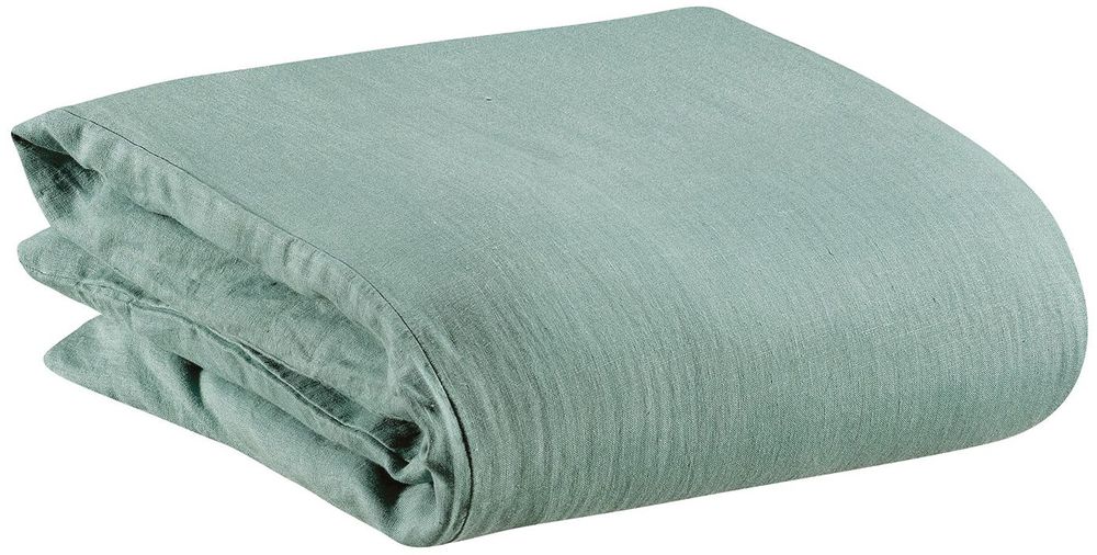 Bed linens - Duvet Cover Stonewashed Zeff Vert De Gris 140 X 200 - MAISON VIVARAISE - SDE VIVARAISE WINKLER