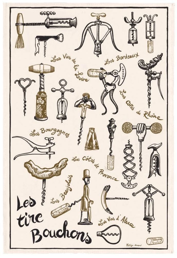 Dish towels - Kitchen Towel Tire-Bouchons Ecru 48 X 72 - MAISON VIVARAISE - SDE VIVARAISE WINKLER