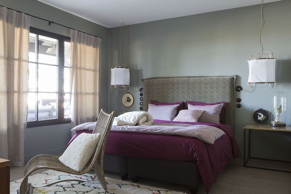 Linge de lit - Drap housse Moony Lie de vin 180 x 200 - MAISON VIVARAISE - SDE VIVARAISE WINKLER
