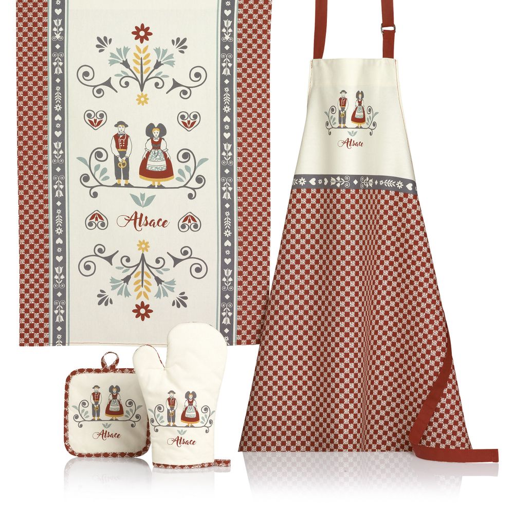 Aprons - Apron Elsa Rouge/Ecru 72 X 84 - MAISON VIVARAISE – SDE VIVARAISE WINKLER