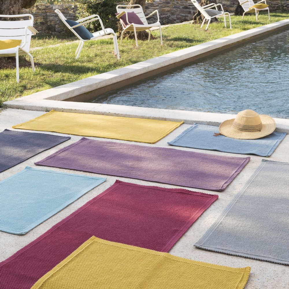 Serviettes de bain - Tapis de bain uni Etia Vert De Gris 54 X 64 - MAISON VIVARAISE – SDE VIVARAISE WINKLER