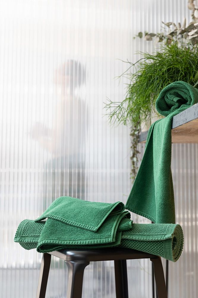 Serviettes de bain - Tapis de bain uni Etia Vert De Gris 54 X 64 - MAISON VIVARAISE – SDE VIVARAISE WINKLER