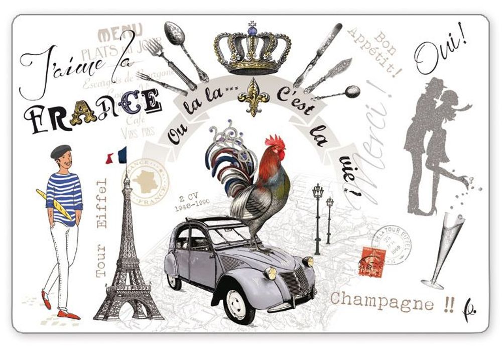 Sets de table - Set de table France Panorama Assortis 30 X 45 - MAISON VIVARAISE – SDE VIVARAISE WINKLER