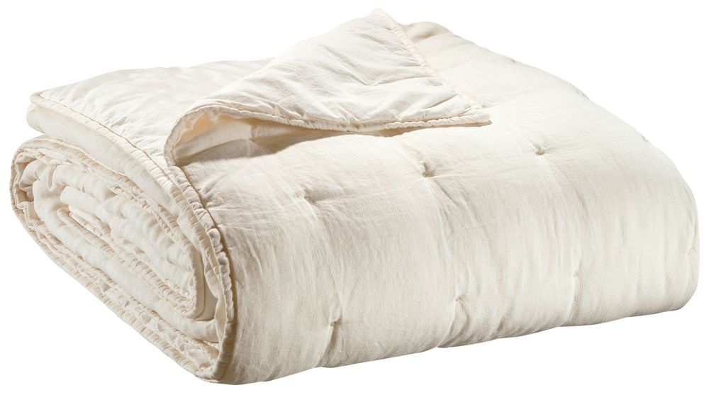 Linge de lit - Jeté de lit Zeff Craie 180 x 260 - MAISON VIVARAISE – SDE VIVARAISE WINKLER