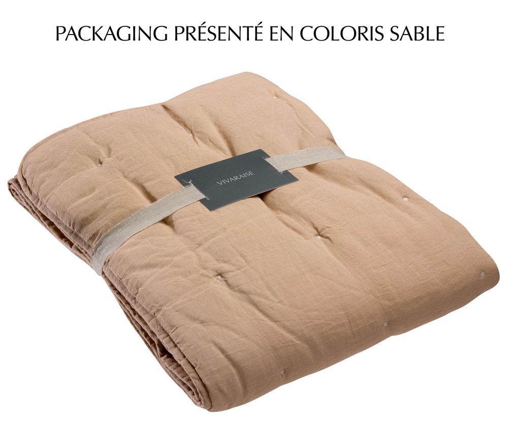 Linge de lit - Jeté de lit Zeff Craie 180 x 260 - MAISON VIVARAISE – SDE VIVARAISE WINKLER