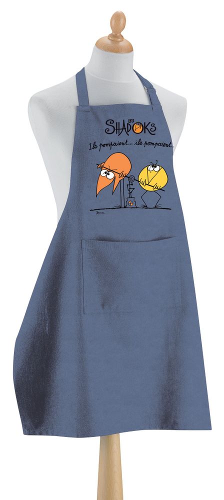 Tabliers de cuisine - Tablier de cuisine Shadoks Ils pompaient Jeans 90 x 72 - MAISON VIVARAISE – SDE VIVARAISE WINKLER