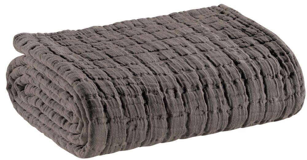 Plaids - Plaid Swami Asphalte 130 x 200 - MAISON VIVARAISE – SDE VIVARAISE WINKLER