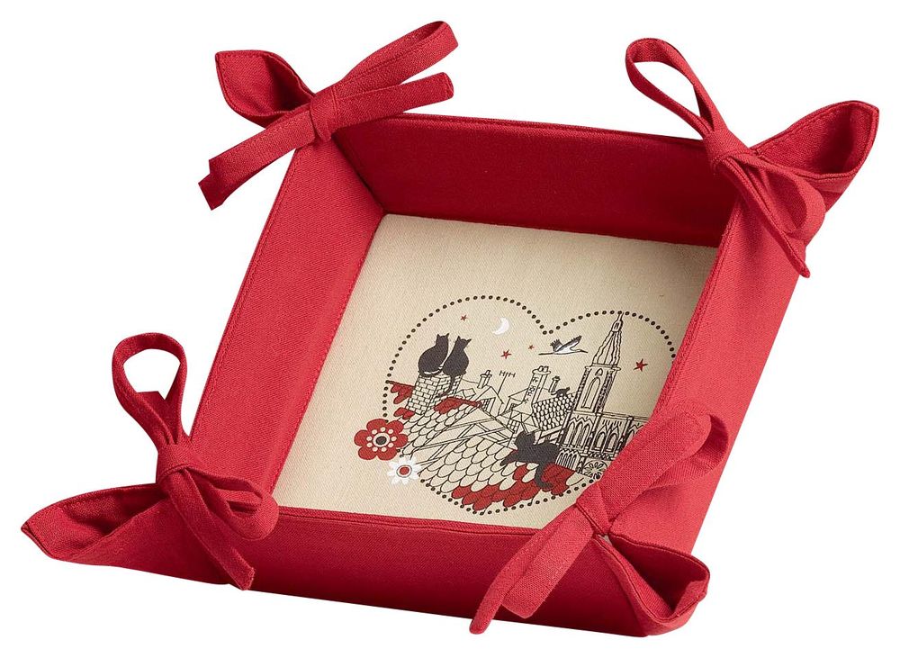 Baskets - Bread Basket Chats Coeur Rouge 20 X 20 X 7 - MAISON VIVARAISE – SDE VIVARAISE WINKLER